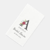 Serviette En Papier Mariage personnalisable avec monogramme floral mod (Coin)