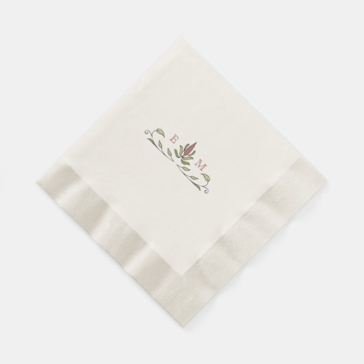 Serviette En Papier Mariage personnalisable Monogramme victorien roman (Coin)