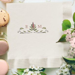 Serviette En Papier Mariage personnalisable Monogramme victorien roman
