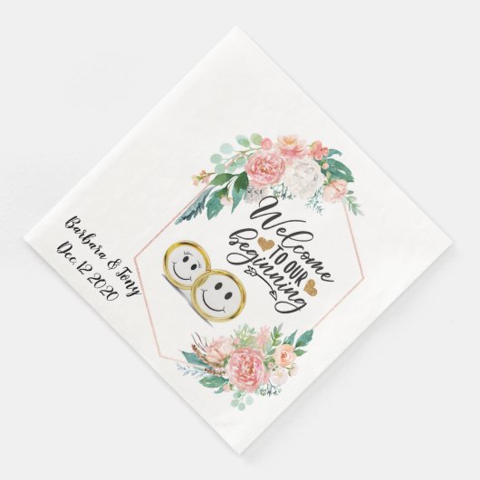 Serviette En Papier Mariage personnalisé (Coin)