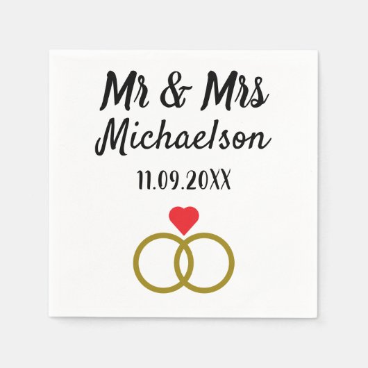 Serviette En Papier Mariage personnalisé (Devant)