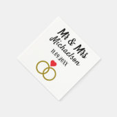 Serviette En Papier Mariage personnalisé (Coin)