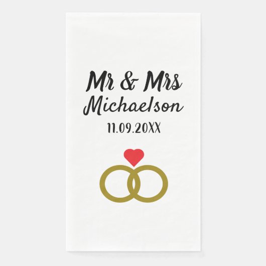 Serviette En Papier Mariage personnalisé (Devant)