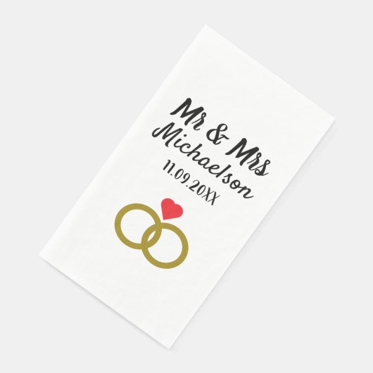 Serviette En Papier Mariage personnalisé (Coin)