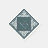 Serviette En Papier Mariage personnalisé Beaux-Arts (Coin)