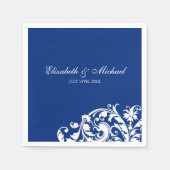 Serviette En Papier Mariage personnalisé bleu blanc (Devant)