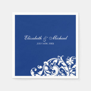 Serviette En Papier Mariage personnalisé bleu blanc