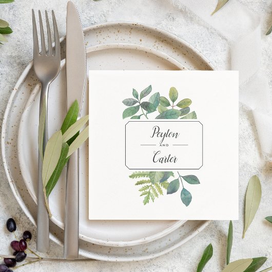 Serviette En Papier Mariage personnalisé Botanica