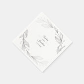 Serviette En Papier Mariage personnalisé botanique moderne élégant arg (Coin)