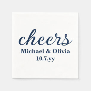 Serviette En Papier Mariage personnalisé de la mariée et du marié, réc