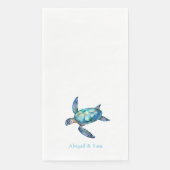 Serviette En Papier Mariage personnalisé de plage de tortue de mer (Devant)
