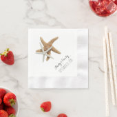 Serviette En Papier Mariage personnalisé de poisson étoilé blanc (En situation)
