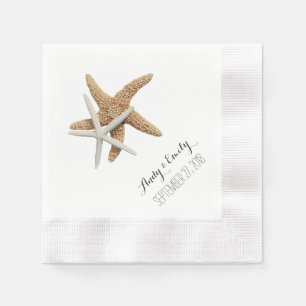 Serviette En Papier Mariage personnalisé de poisson étoilé blanc