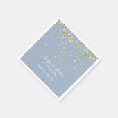 Serviette En Papier Mariage personnalisé Dusty BLUE Gold Confetti (Coin)