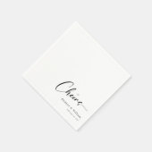 Serviette En Papier Mariage Personnalisé Élégant À La Main (Coin)