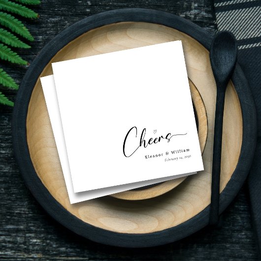 Serviette En Papier Mariage Personnalisé Élégant À La Main