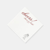 Serviette En Papier Mariage Personnalisé Élégant Rouge Classique (Coin)