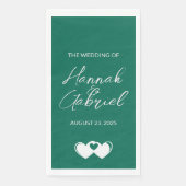 Serviette En Papier Mariage personnalisé Emerald Green (Devant)