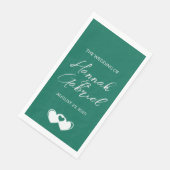 Serviette En Papier Mariage personnalisé Emerald Green (Coin)