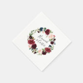 Serviette En Papier Mariage personnalisé en fleur radieuse (Coin)