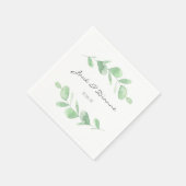 Serviette En Papier Mariage personnalisé Eucalyptus Napkin (Coin)