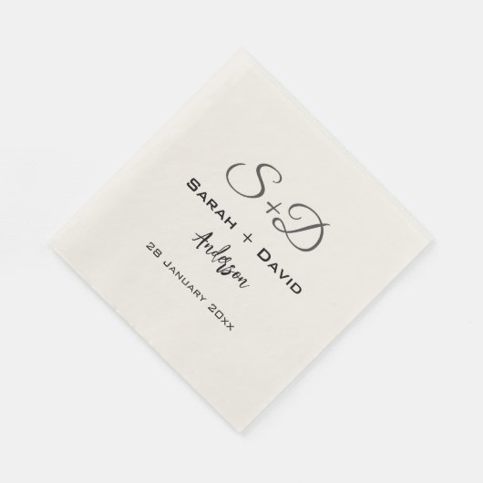 Serviette En Papier Mariage personnalisé, Fête des mariées, Fiançaille (Coin)