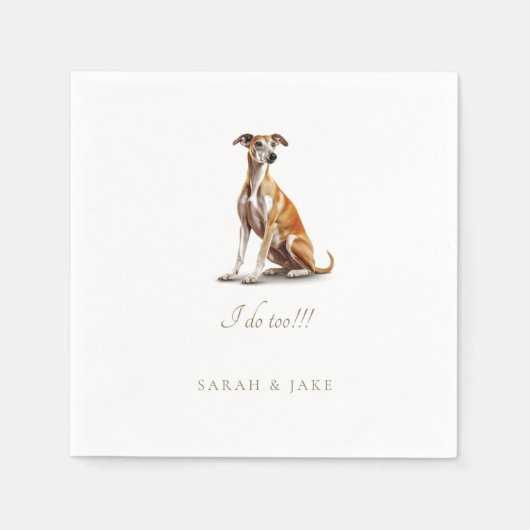 Serviette En Papier Mariage personnalisé Greyhound Pet (Devant)