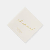 Serviette En Papier Mariage personnalisé minimaliste Gold Script (Coin)