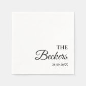 Serviette En Papier Mariage personnalisé minimaliste moderne (Devant)