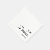 Serviette En Papier Mariage personnalisé minimaliste moderne (Coin)
