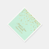 Serviette En Papier Mariage personnalisé MINT vert or Confetti (Coin)