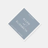 Serviette En Papier Mariage personnalisé moderne Dusty Blue élégant (Coin)