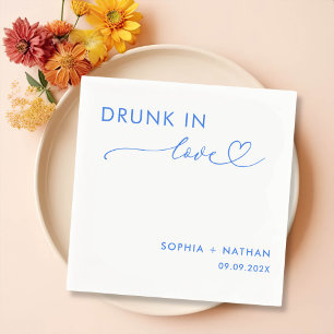 Serviette En Papier Mariage personnalisé moderne ivre dans l'amour
