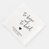 Serviette En Papier Mariage Personnalisé Moderne Nom Et Date (Coin)