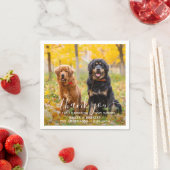 Serviette En Papier Mariage Personnalisé Moderne Photo Merci Chien Ani (En situation)