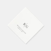 Serviette En Papier Mariage Personnalisé Monogrammé Noir Blanc (Coin)