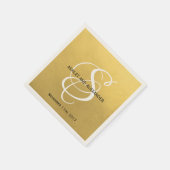 Serviette En Papier Mariage personnalisé Monogramme personnalisé Gold  (Coin)