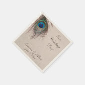 Serviette En Papier Mariage personnalisé Peacock Feather (Coin)