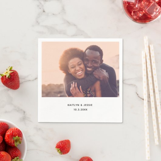 Serviette En Papier Mariage personnalisé photo (En situation)