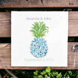 Serviette En Papier Mariage personnalisé Prépa Chinoiserie Ananas