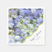 Serviette En Papier Mariage personnalisé Purple Hydrangea (Devant)