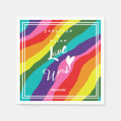 Serviette En Papier Mariage personnalisé Rainbow Loins gagne (Devant)