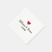 Serviette En Papier Mariage personnalisé Red Heart (Coin)