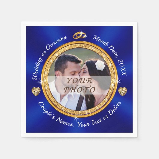 Serviette En Papier Mariage personnalisé serviettes BULK avec votre ph (Devant)