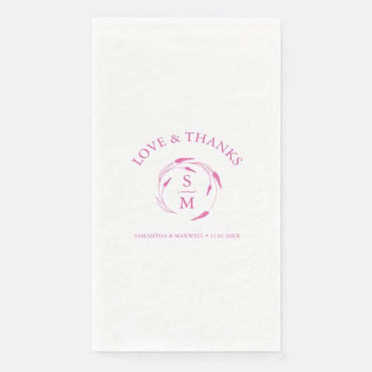 Serviette En Papier Mariage personnalisé serviettes Initiales monogram (Devant)