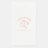 Serviette En Papier Mariage personnalisé serviettes Monogramme Pêche (Devant)