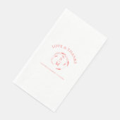 Serviette En Papier Mariage personnalisé serviettes Monogramme Pêche (Coin)