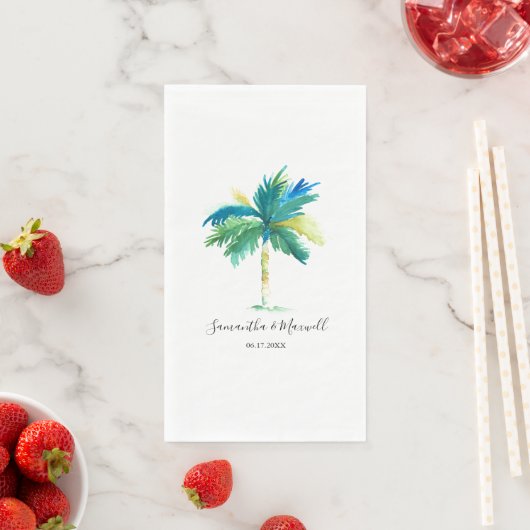 Serviette En Papier Mariage personnalisé Tropical Palm Tree (En situation)