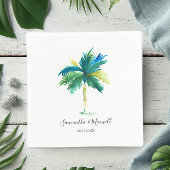 Serviette En Papier Mariage personnalisé Tropical Palm Tree