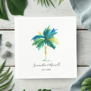 Serviette En Papier Mariage personnalisé Tropical Palm Tree